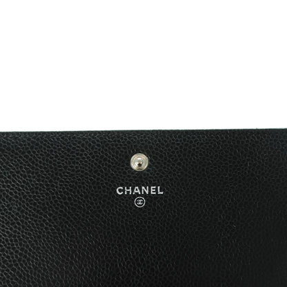 Chanel Caviar Patent CC Contour Flap Wallet Black 6 of 9