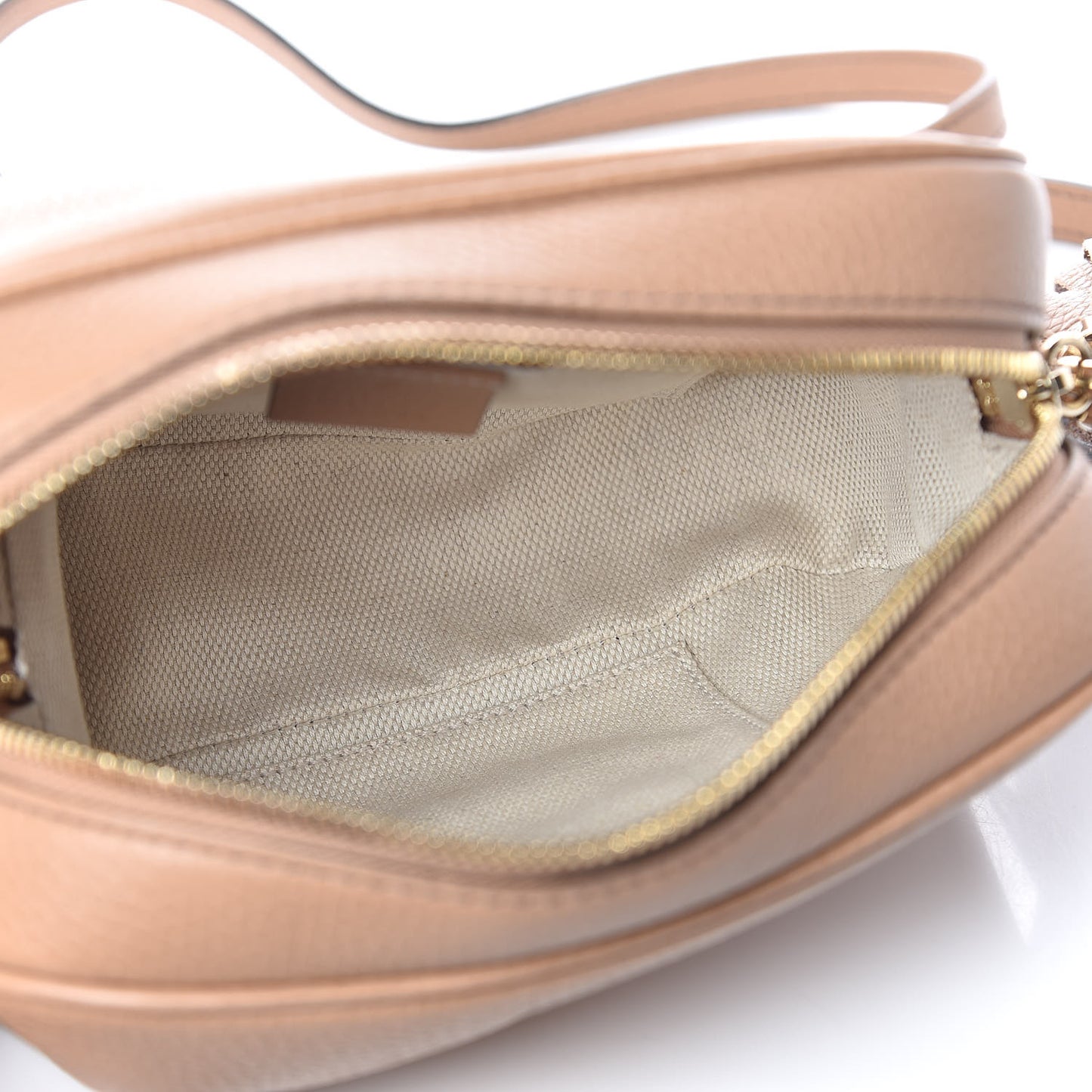 Pebbled Calfskin Small Soho Disco Bag Camelia