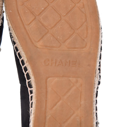 Chanel Suede Pearl CC Espadrilles 39 Black 7 of 11