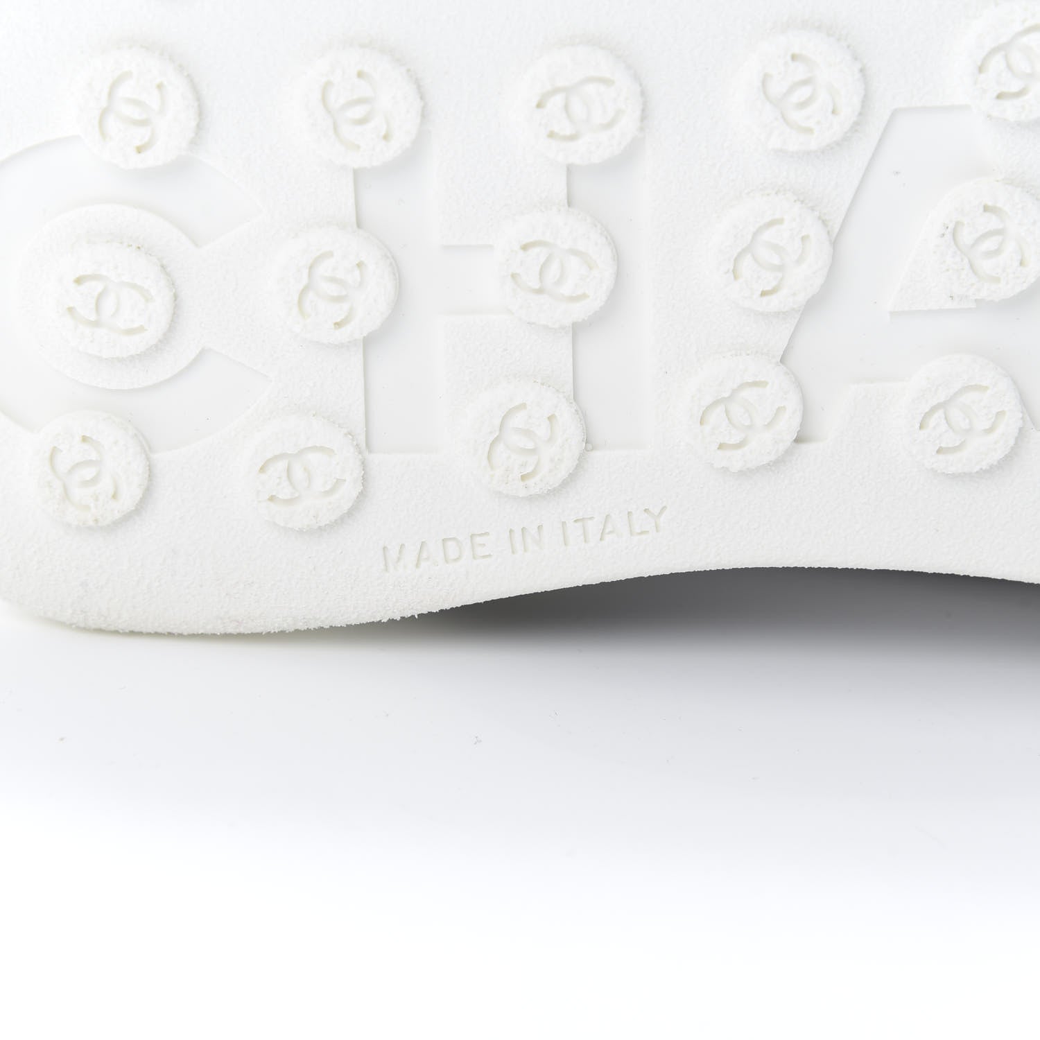 Chanel Calfskin Mesh Lycra Womens Logo High Top Sneakers 42 White 7 of 9