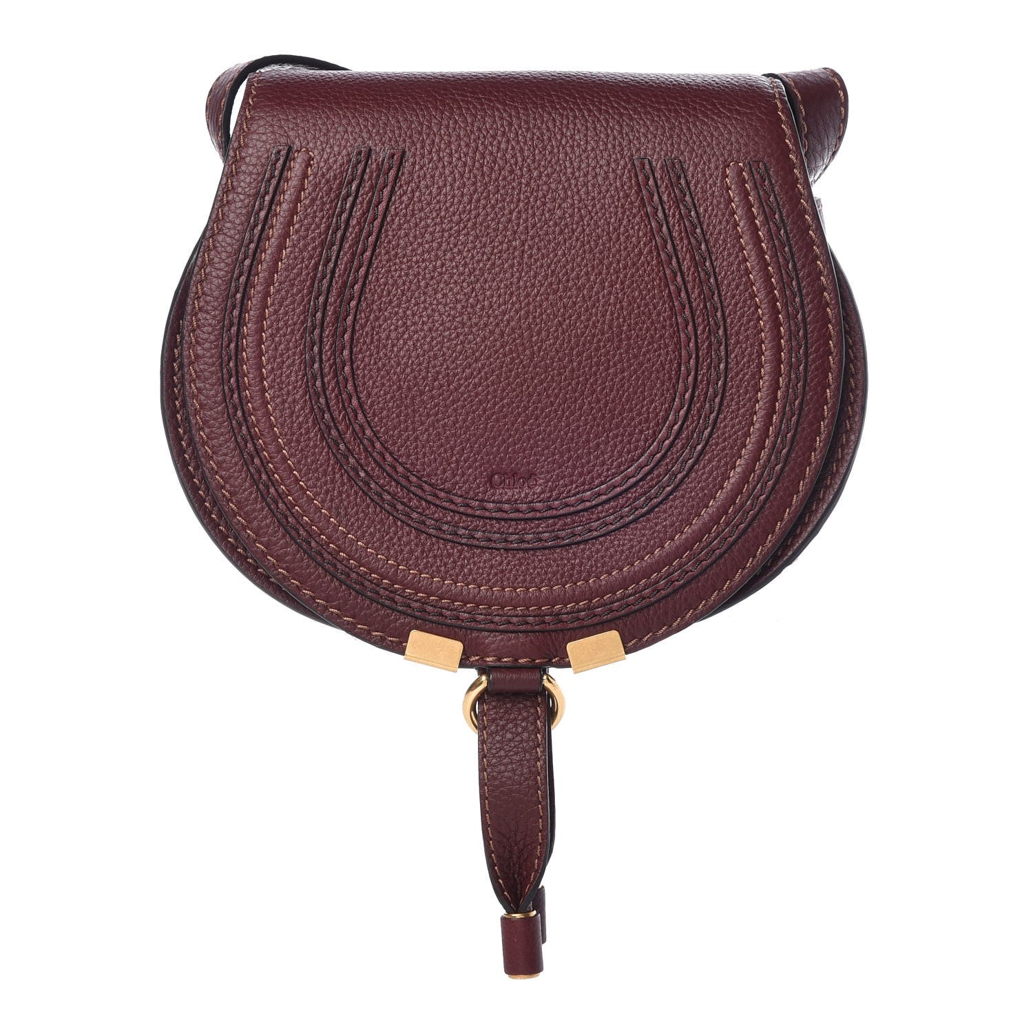 Chloe Calfskin Mini Marcie Round Crossbody Bag Dark Velvet 1 of 9