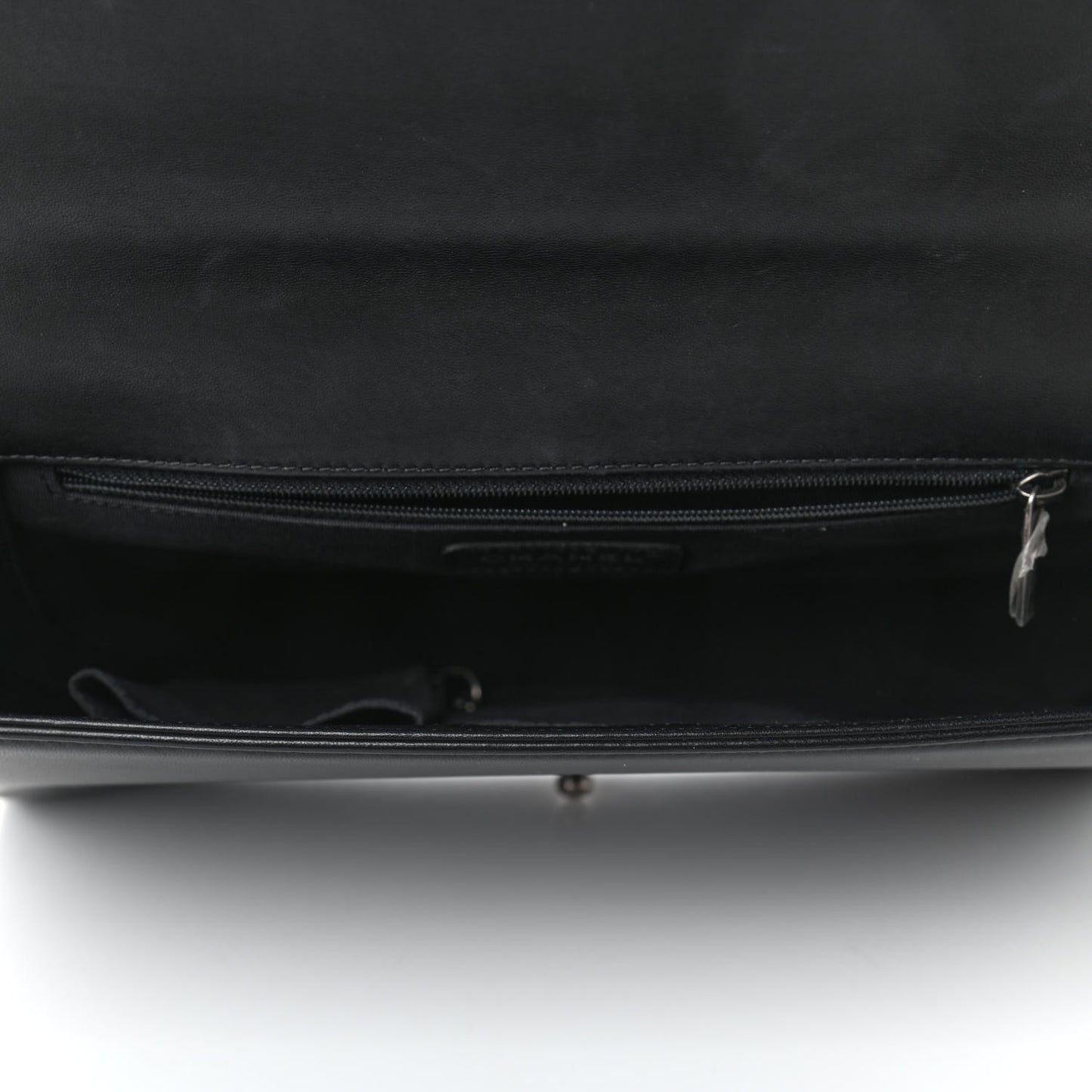 Lambskin Quilted Large Boy Flap Black