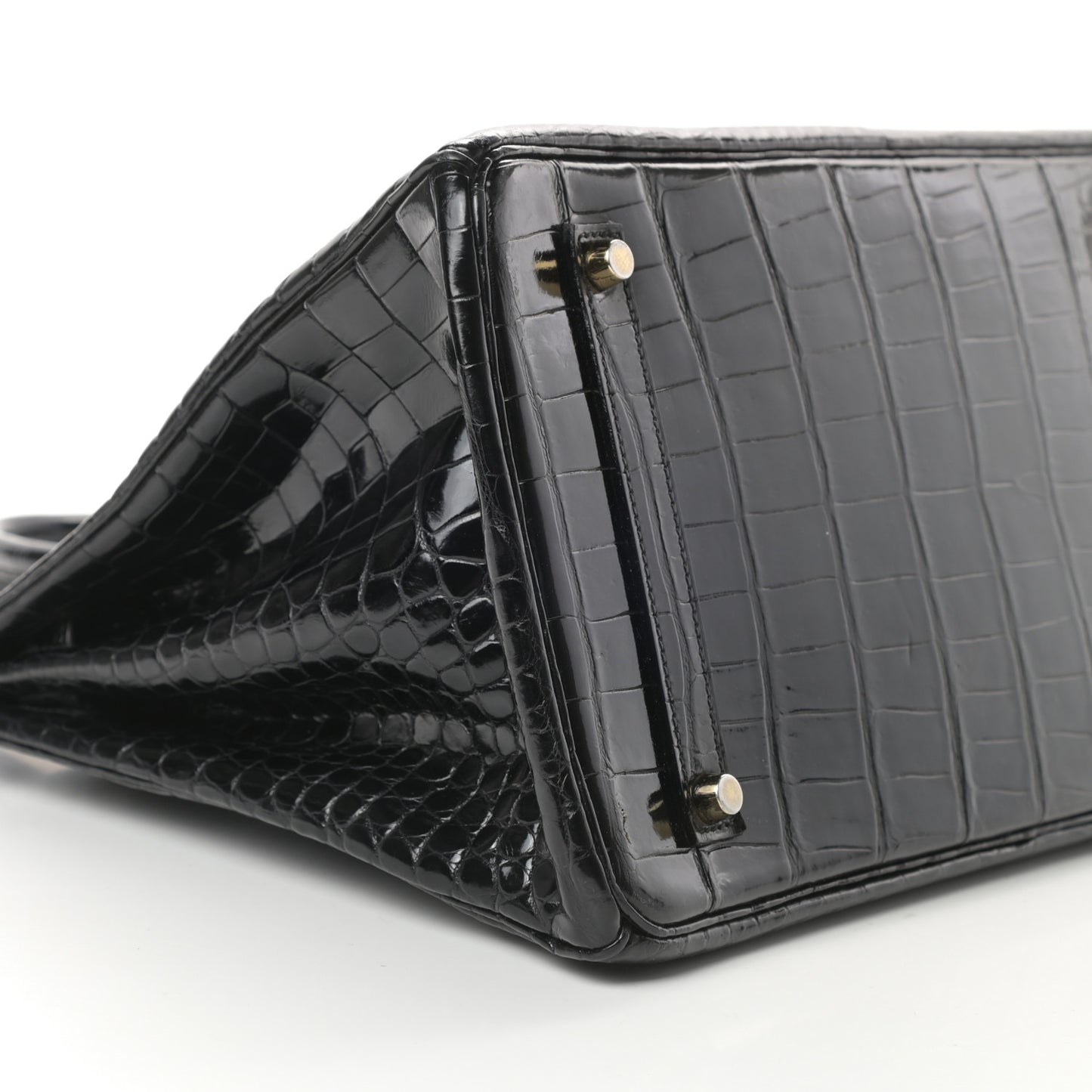 Shiny Porosus Crocodile Birkin 35 Black