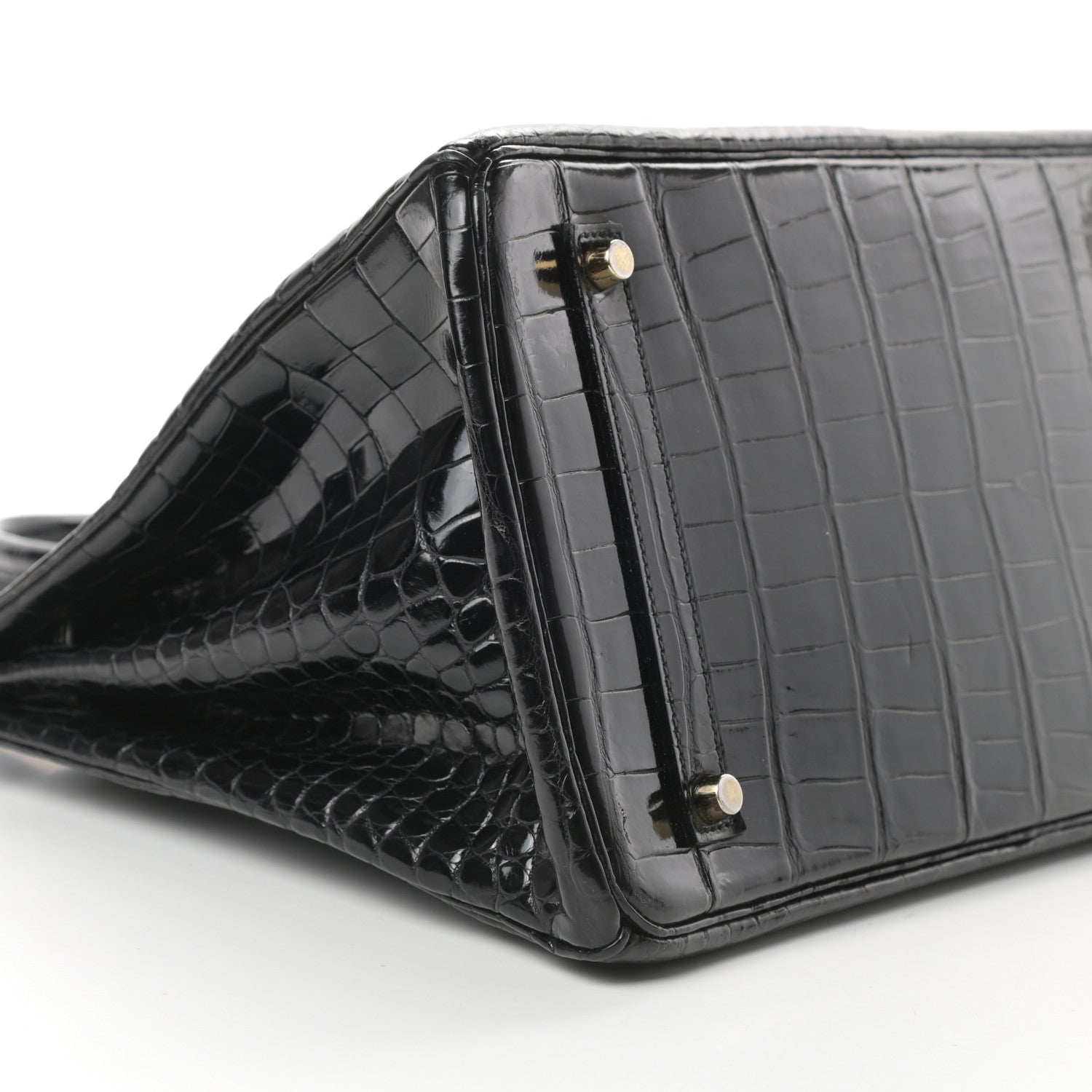 Hermes Shiny Porosus Crocodile Birkin 35 Black 27 of 30