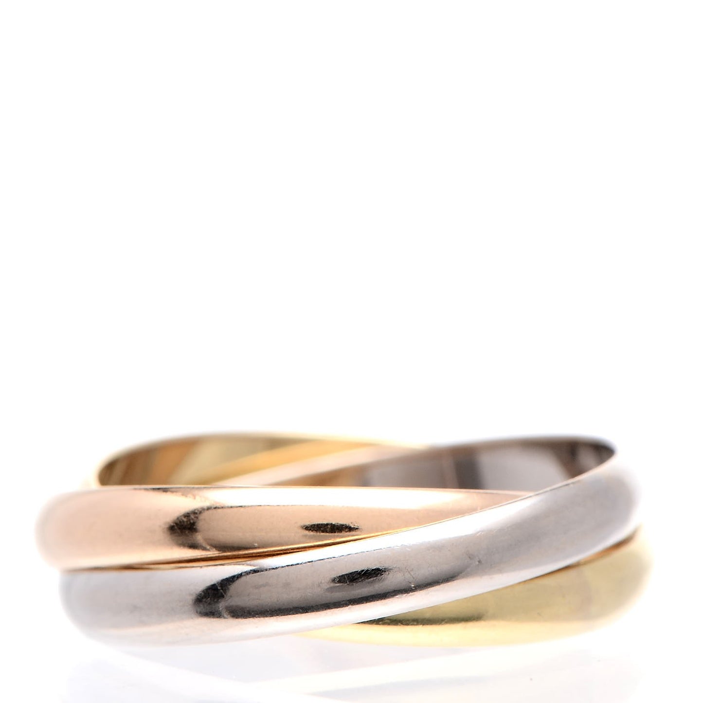 18K Pink Yellow White Gold Small Trinity Ring 56 7.5