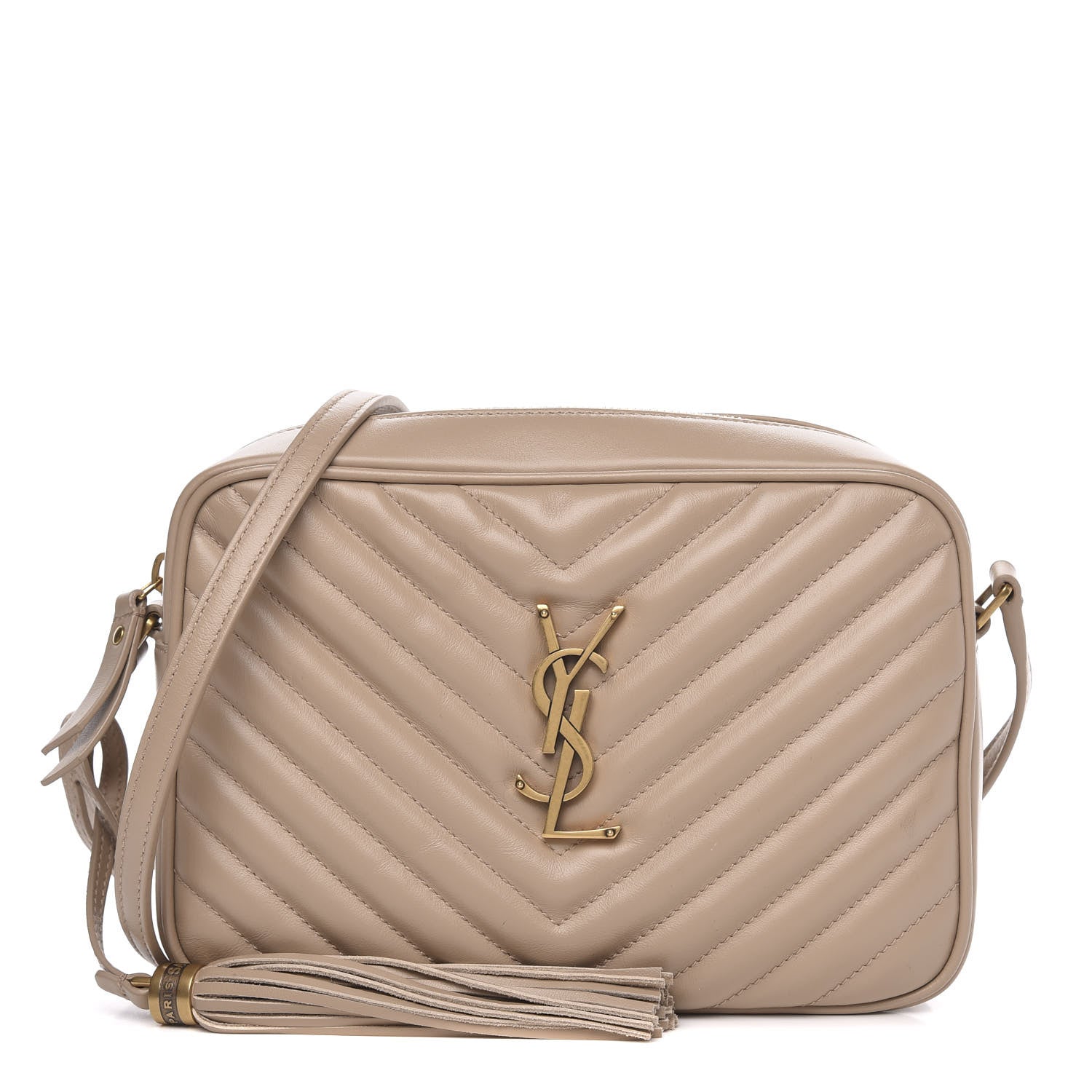 Saint Laurent Calfskin Matelasse Monogram Lou Camera Bag Dark Latte 1 of 11