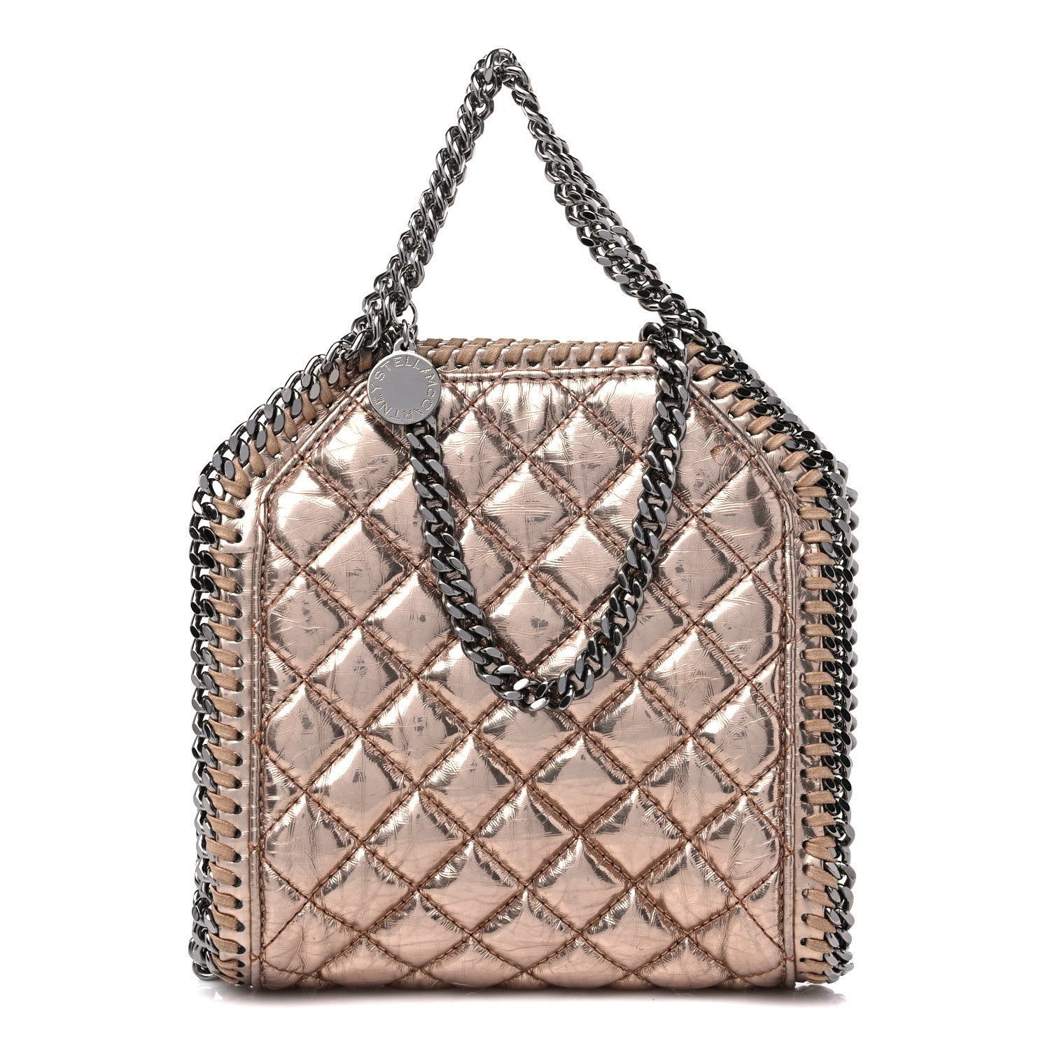 Stella McCartney Metallic Eco Alter Quilted Mini Falabella Tote Copper 1 of 8