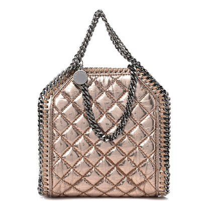 Stella McCartney Metallic Eco Alter Quilted Mini Falabella Tote Copper 1 of 8