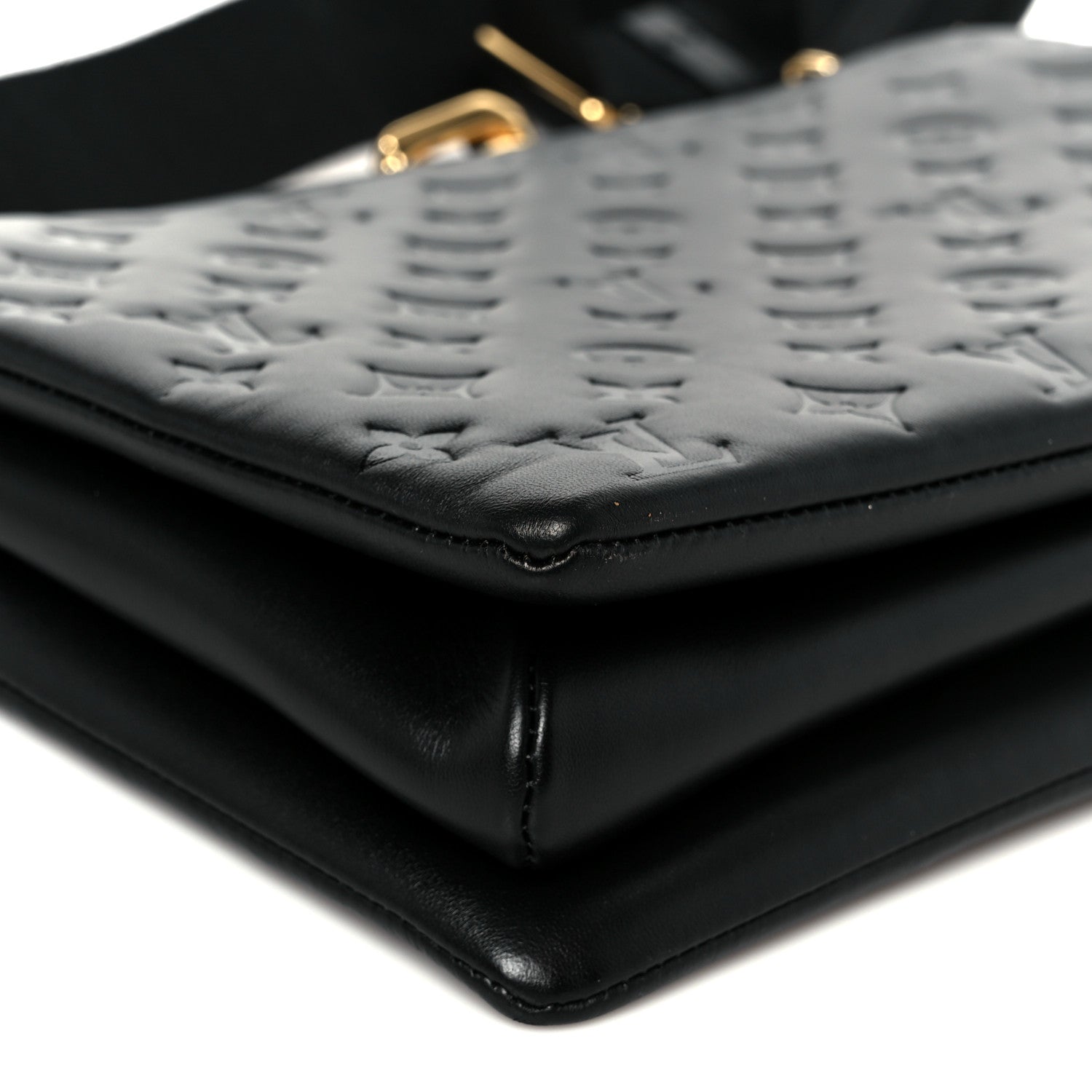 Louis Vuitton Lambskin Embossed Monogram Coussin Black 1808551