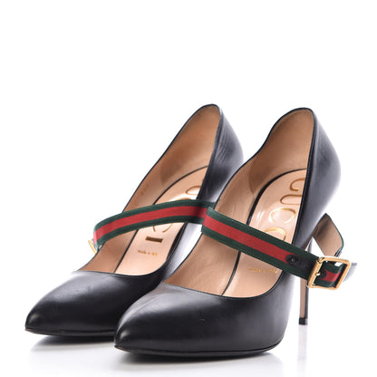 Gucci Malaga Kid Sylvie High Heel Pumps 42 Black 3 of 10