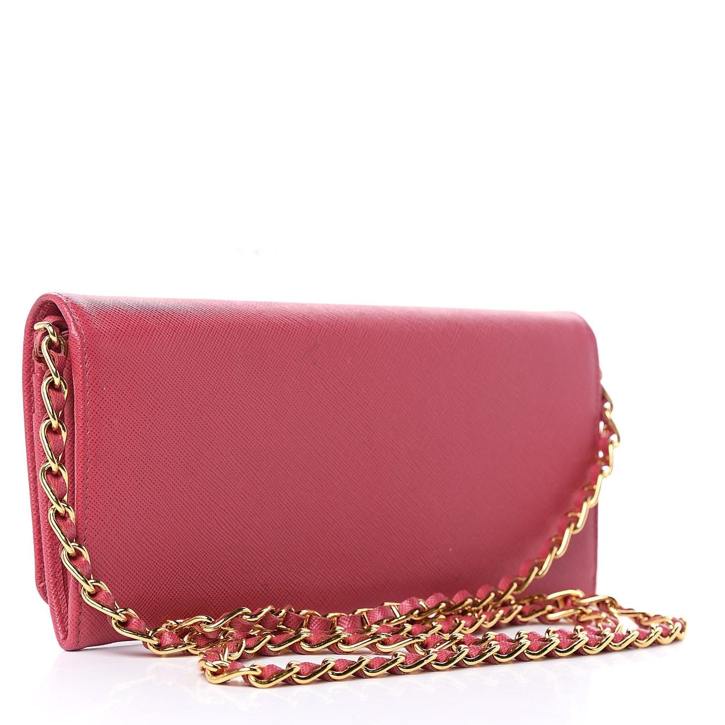 Saffiano Metal Oro Chain Wallet Peonia