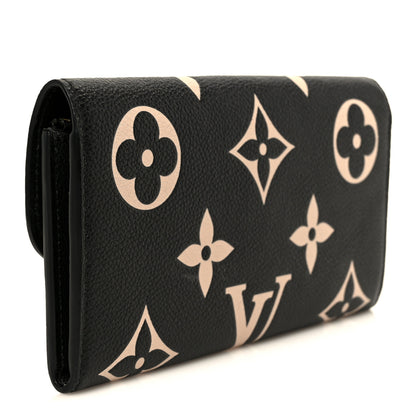 Louis Vuitton Empreinte Monogram Giant Emilie Wallet Black Beige 3 of 8