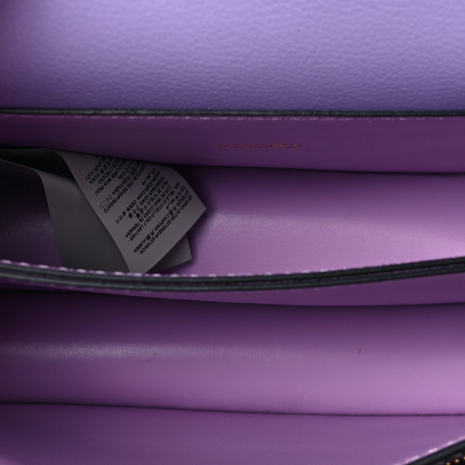 Versace Grained Calfskin La Medusa Shoulder Bag Lilac 4 of 6