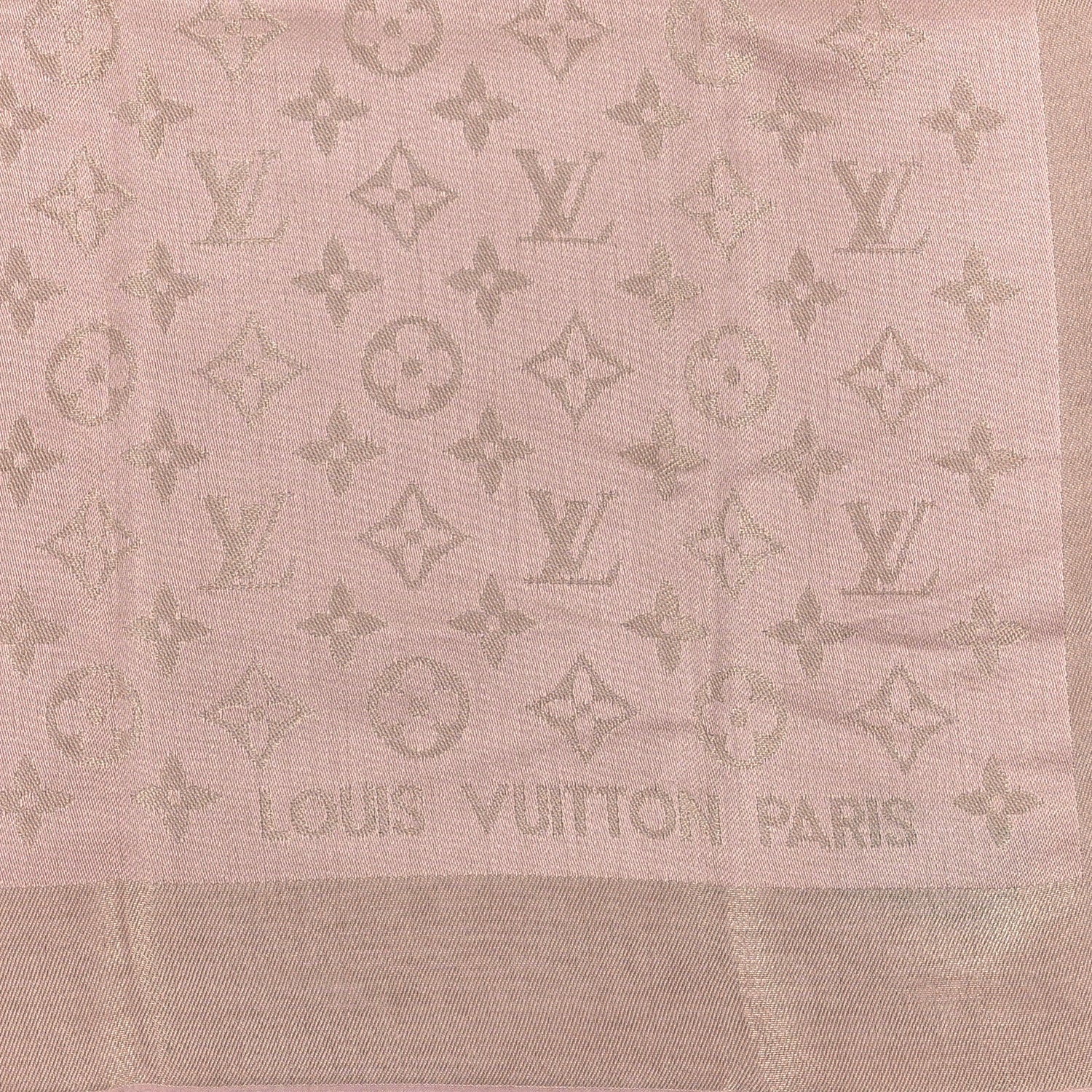 Louis Vuitton Silk Wool Monogram Shawl Rose 2 of 3