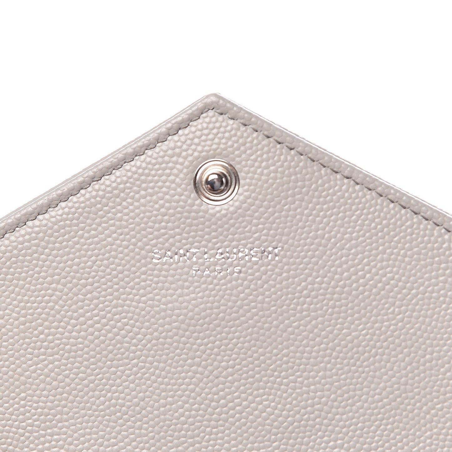Grain De Poudre Matelasse Chevron Monogram Envelope Chain Wallet Fog
