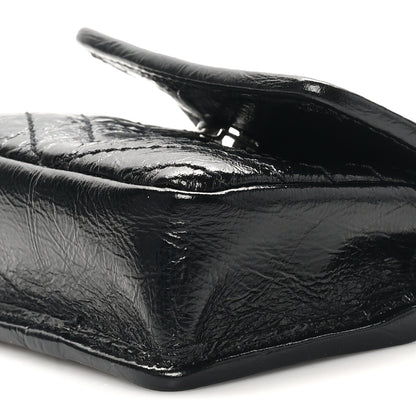 Saint Laurent Crinkled Calfskin Matelasse Monogram Niki Airpods Holder Micro Bag Black 8 of 10