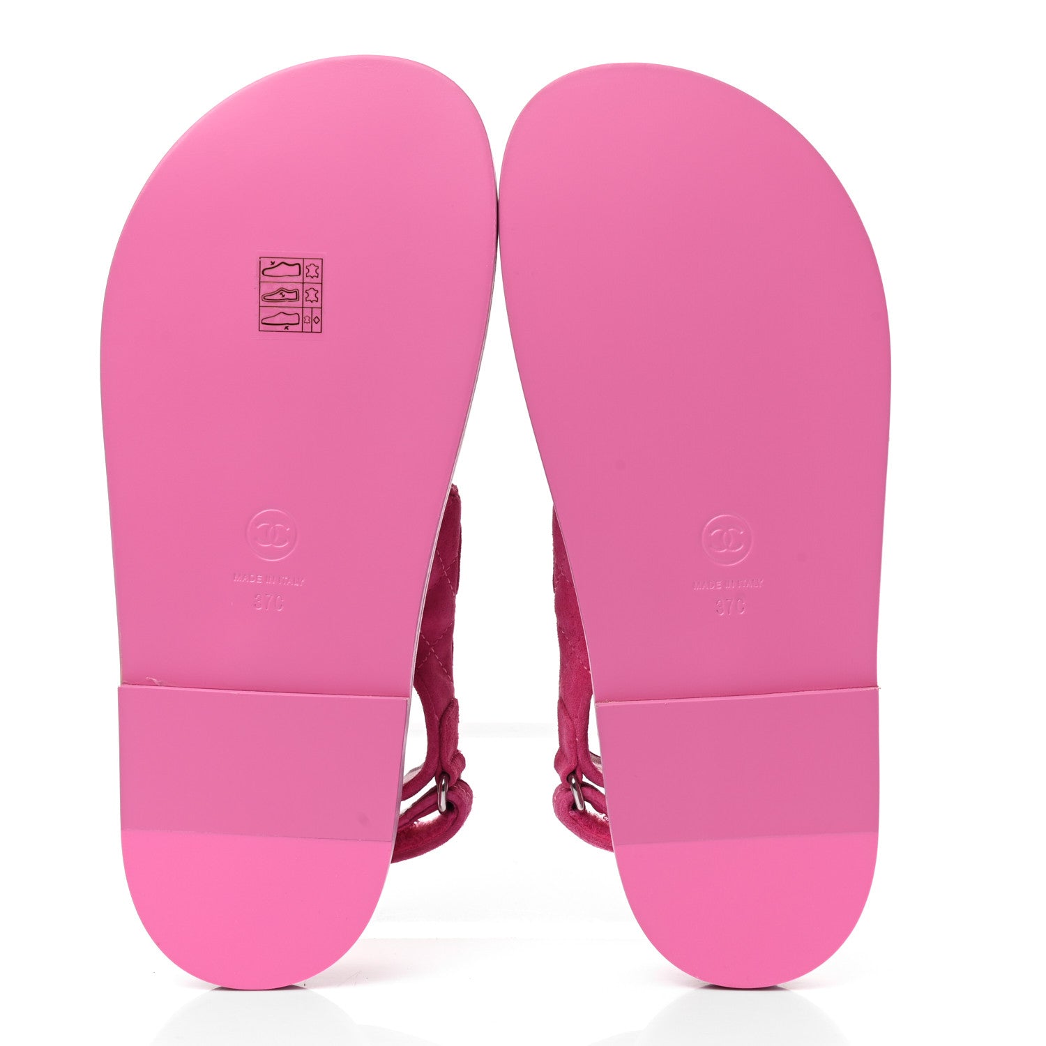 Chanel Suede Calfskin Velcro Dad Sandals 37 Pink 5 of 9