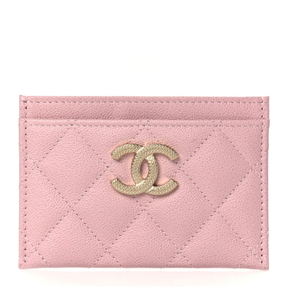 Chanel Caviar Quilted Studded CC Card Holder Light Pink 1 of 10