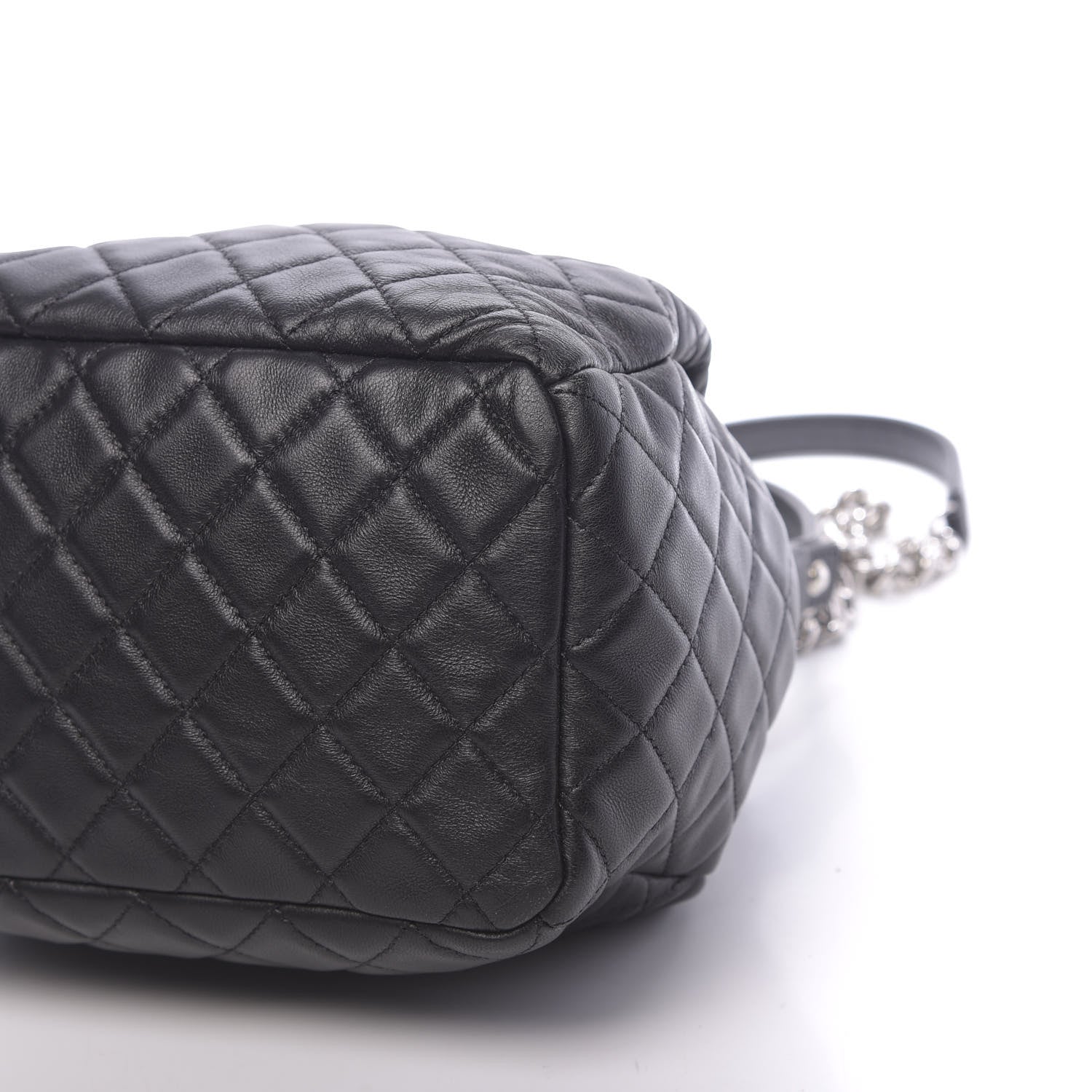 Chanel Lambskin Quilted Mini CC Chain Bucket Bag Black 10 of 10