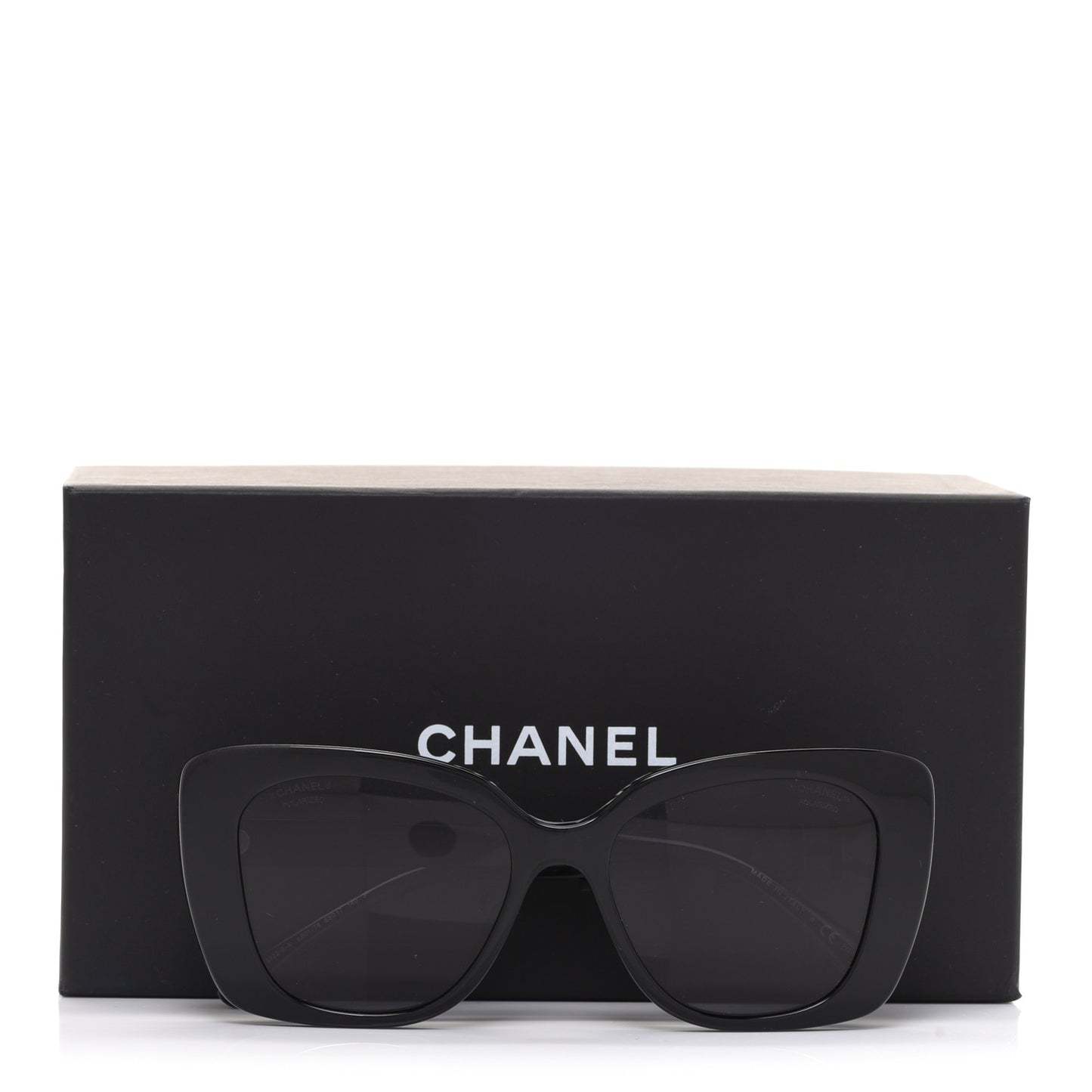Acetate Strass Polarized Square Sunglasses 5422-B Black