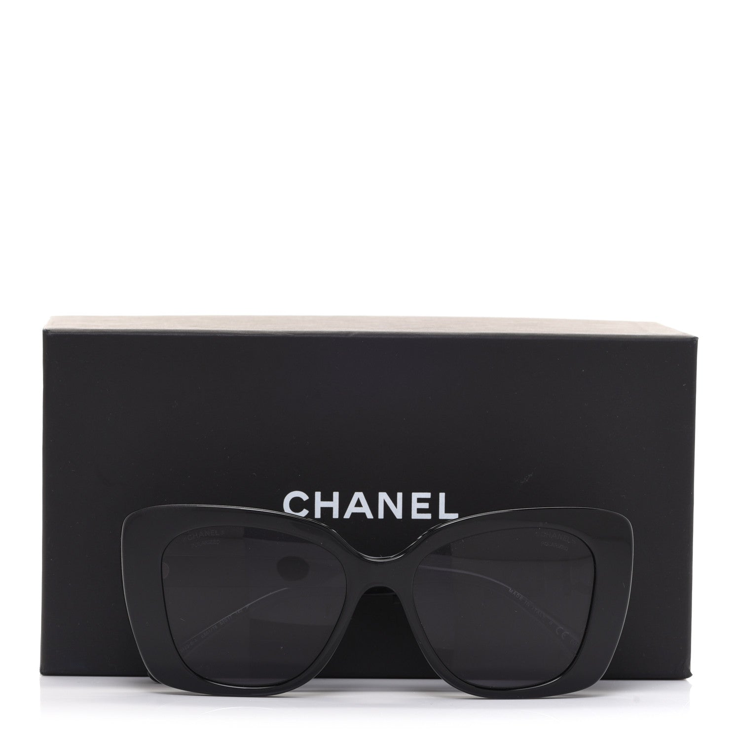 Chanel Acetate Strass Polarized Square Sunglasses 5422-B Black 7 of 7