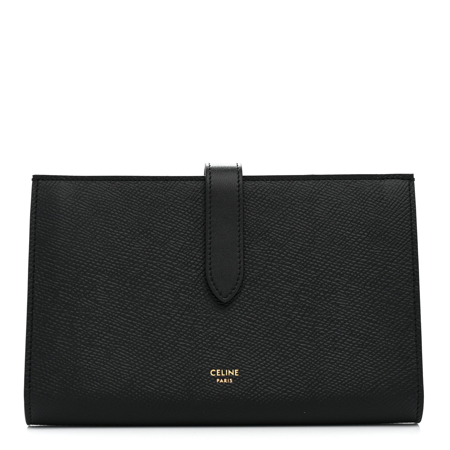 Celine Grained Calfskin Large Multifunction Strap Wallet Black 1 of 7