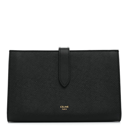 Celine Grained Calfskin Large Multifunction Strap Wallet Black 1 of 7