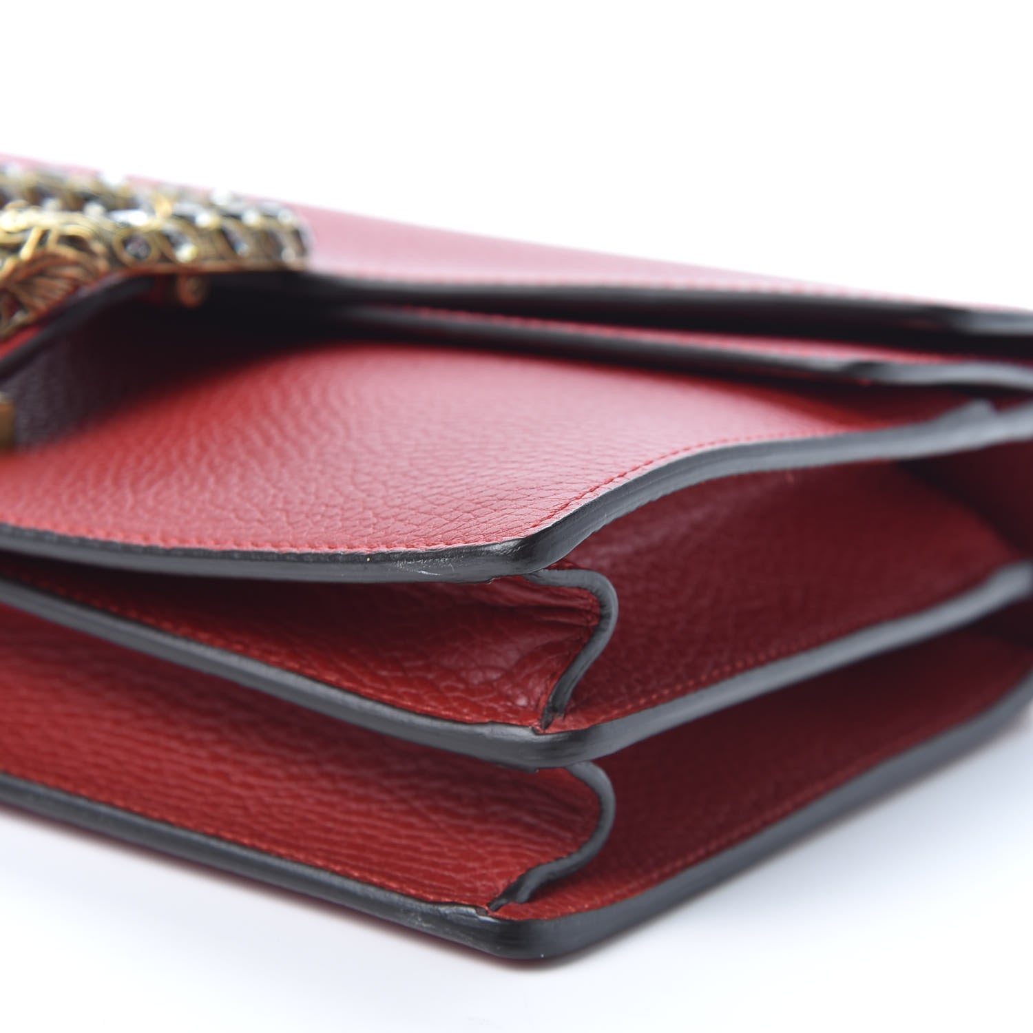 Gucci Dollar Calfskin Swarovski Crystal Small Dionysus Shoulder Bag Hibiscus Red 6 of 11