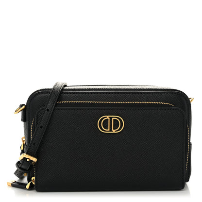 Christian Dior Grained Calfskin Caro Double Pouch Black 1 of 9