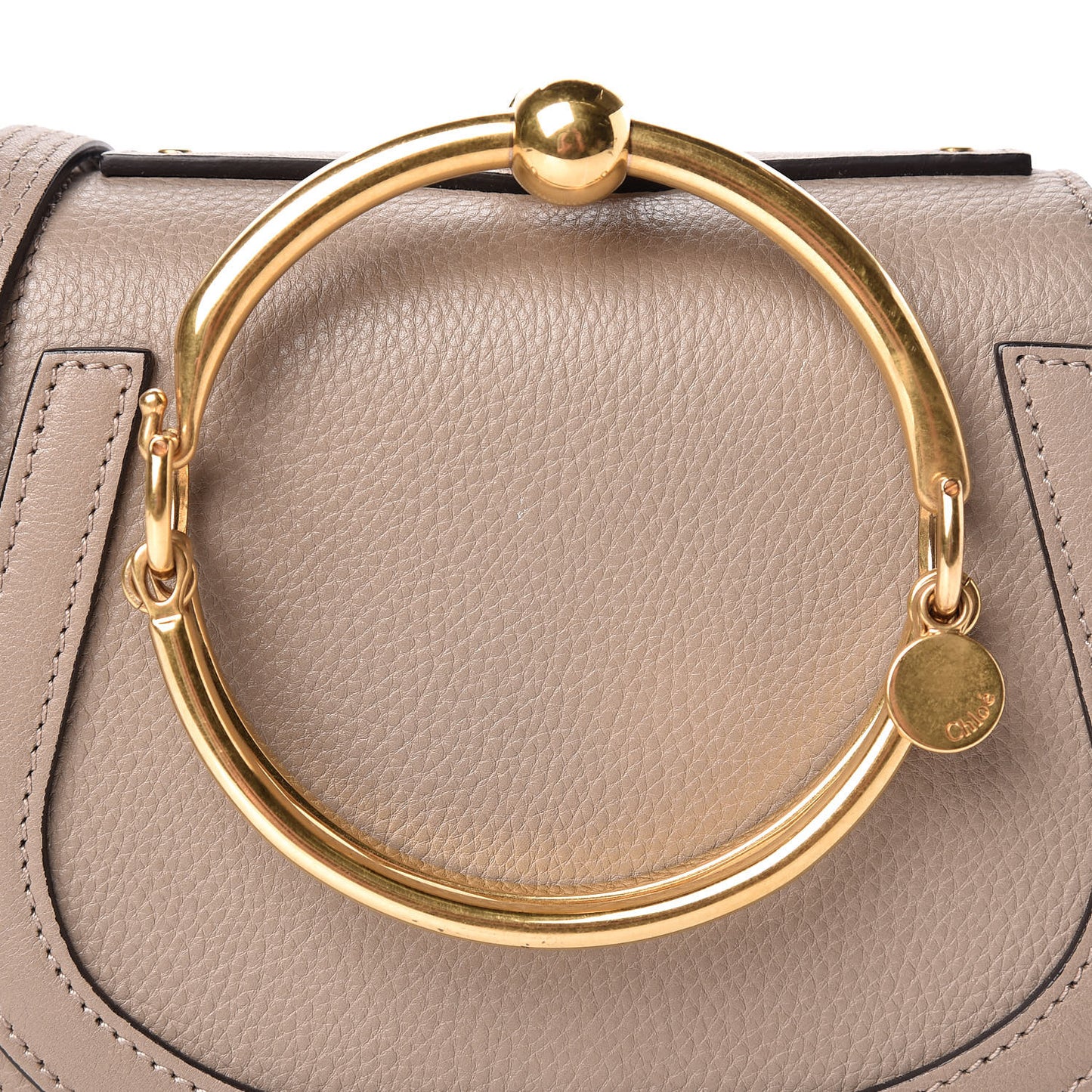 Calfskin Suede Small Nile Bracelet Bag Motty Grey