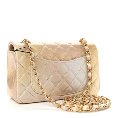 Chanel Metallic Goatskin Quilted Mini Rectangular Flap Gold 3 of 9