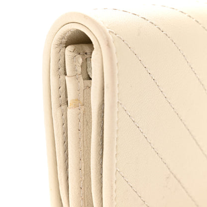 Gucci Sakai Be Green Calfskin Diagonal Stitched Blondie Card Case Wallet Mystic White 8 of 9