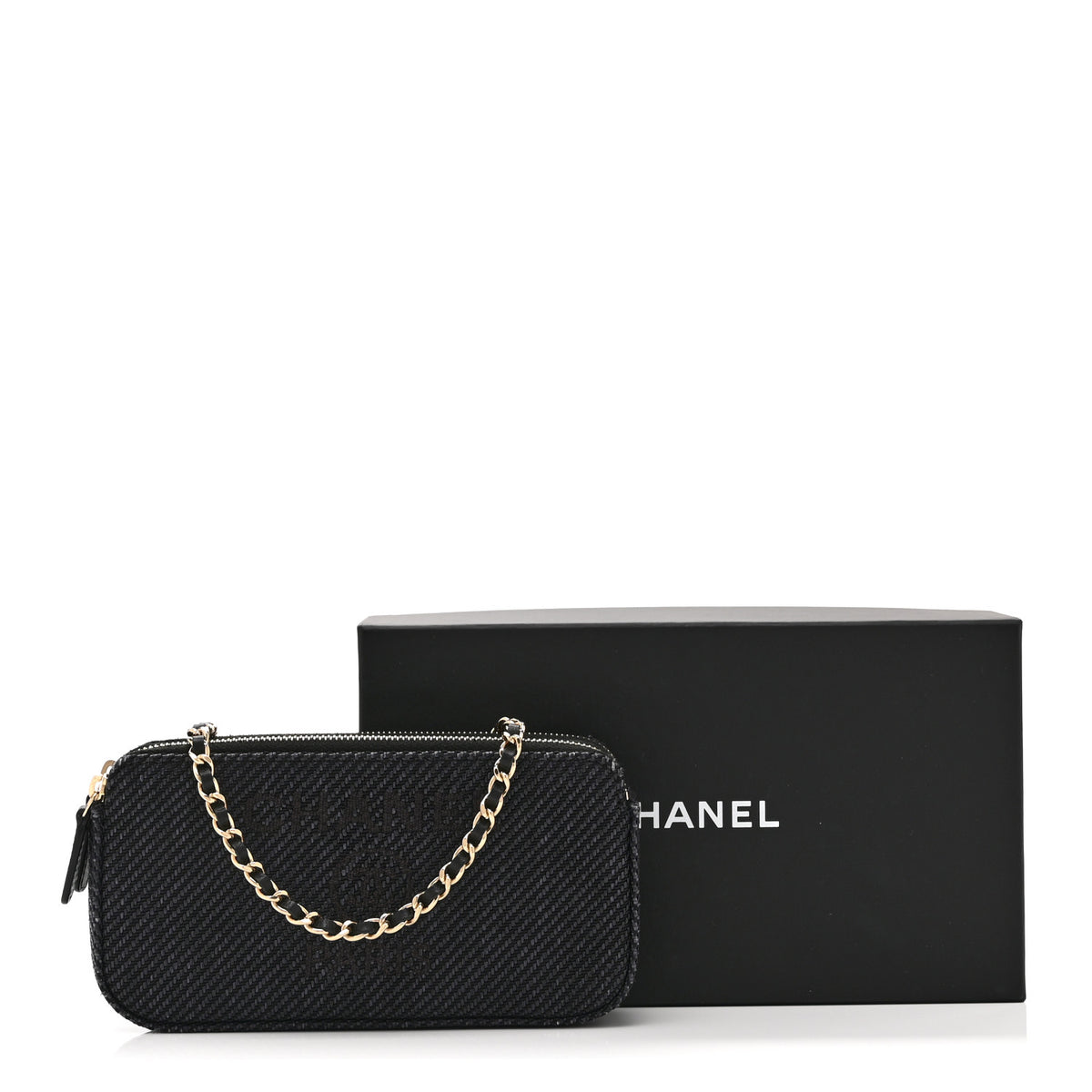 Lurex Straw Small Deauville Clutch With Chain Blue