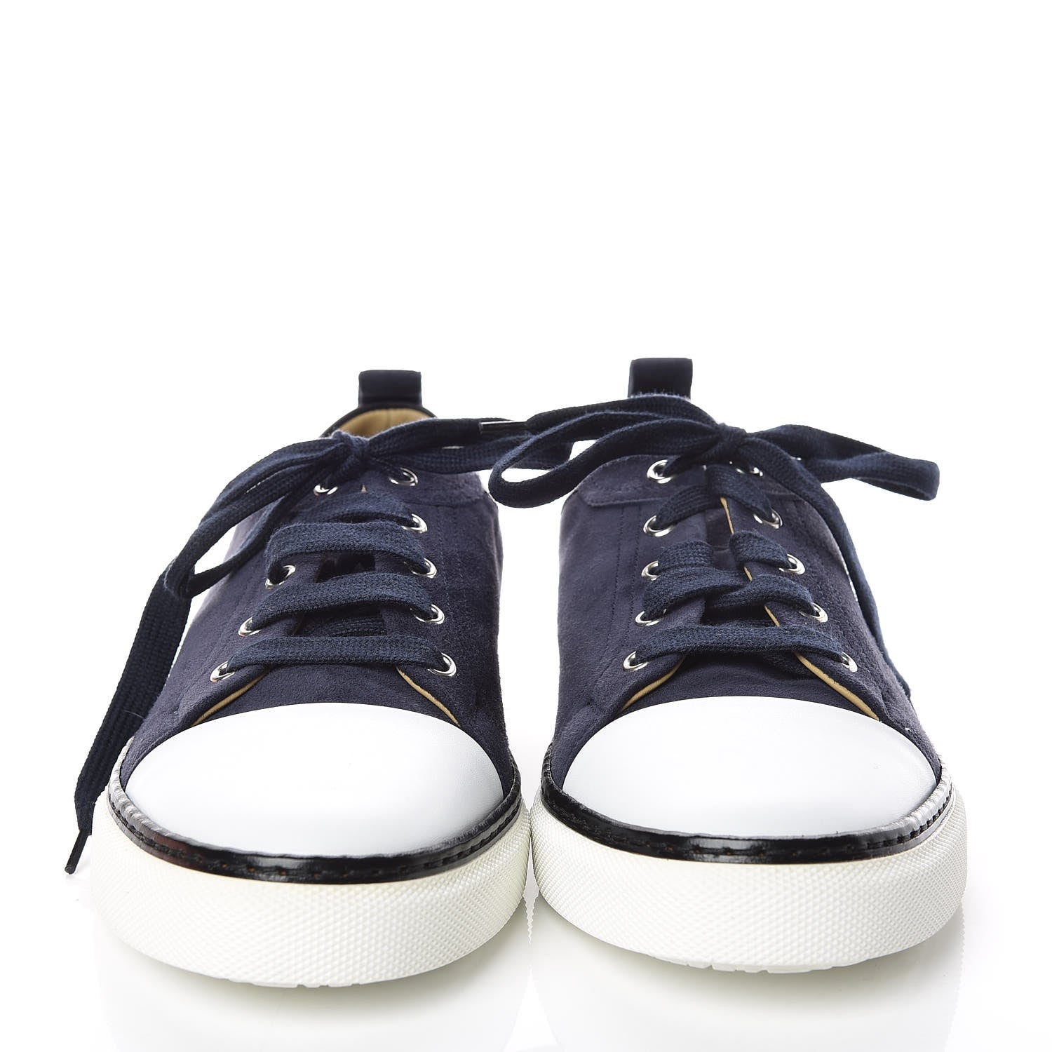 Hermes Velvet Goatskin Calfskin Mens Kin Mans Sneakers 40 Marine 2 of 8