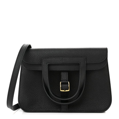 Hermes Taurillon Clemence Halzan 25 Black 1 of 11