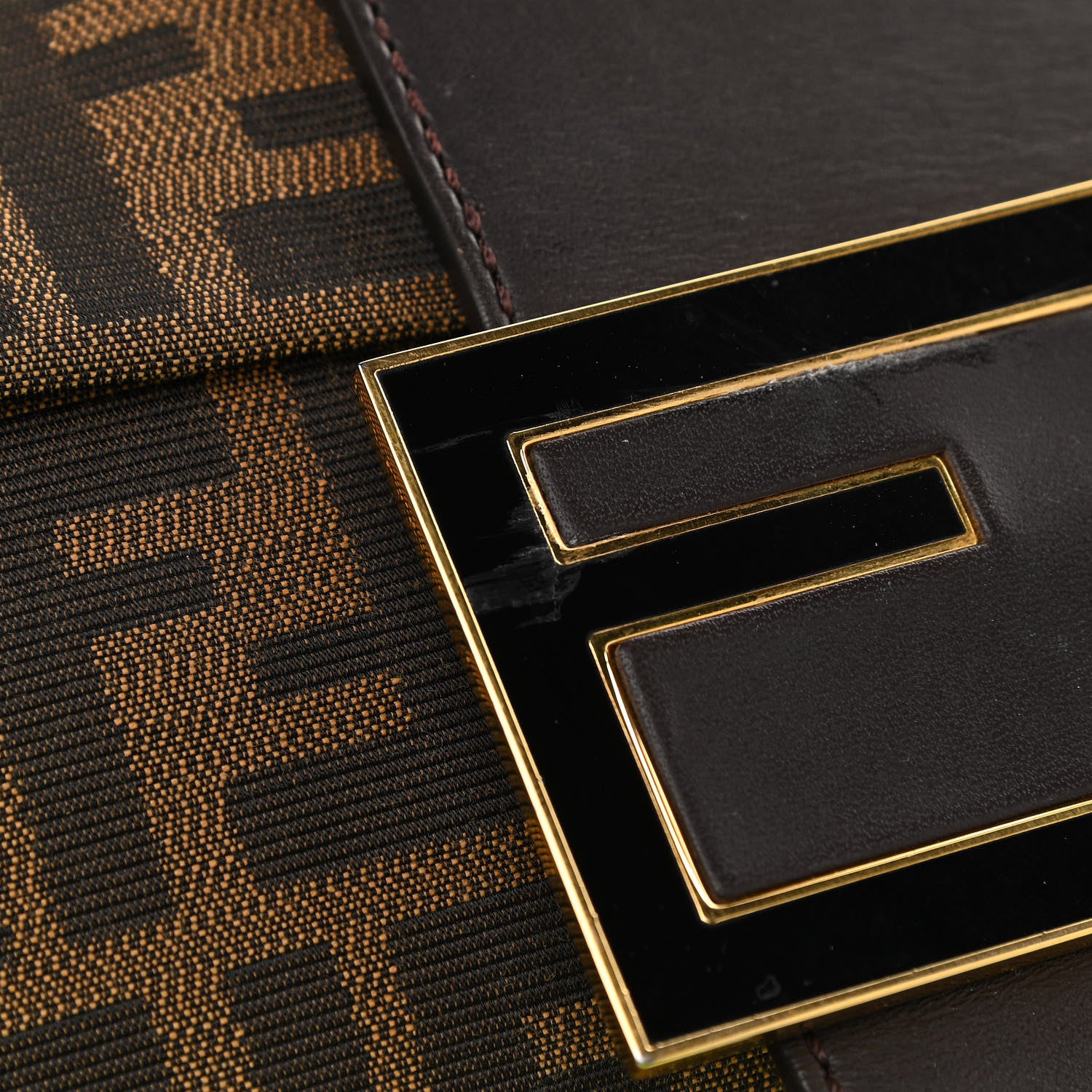 Fendi Zucca Vitello Messenger Baguette Tobacco 14 of 14