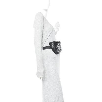 Chanel Grained Calfskin Quilted Waist Belt Bag Black 2 of 10