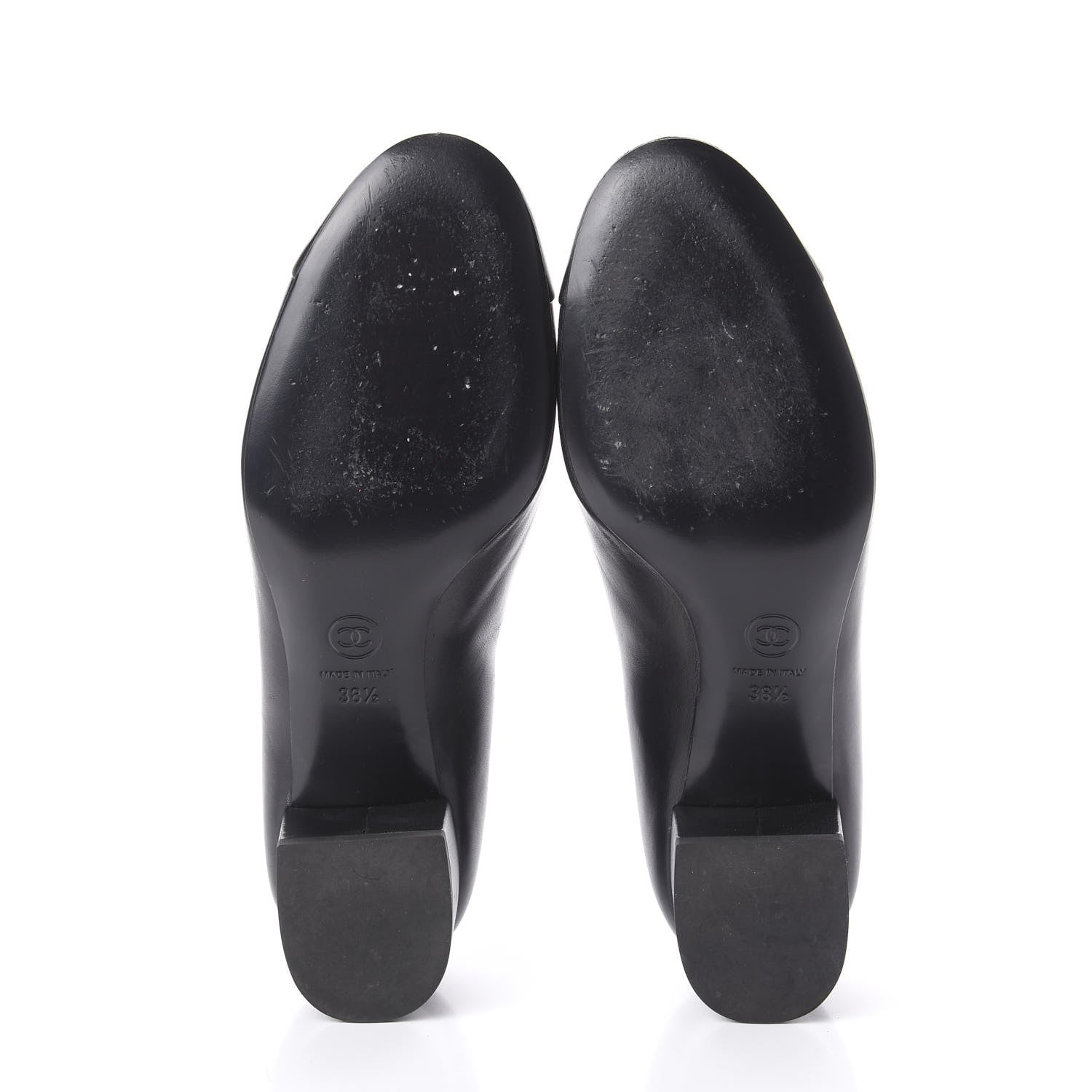 Chanel Lambskin Pearl Camellia Cap Toe Pumps 38.5 Black 7 of 11