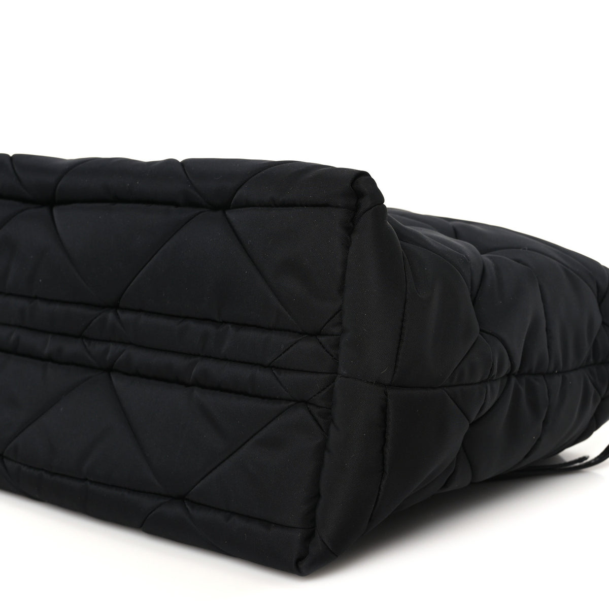 Prada Re-Nylon Nappa Triangle Quilted Padded Small Double Handled Zip Tote Black 9 of 9