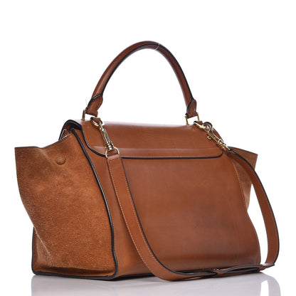 Celine Natural Calfskin Suede Medium Trapeze Tan 3 of 28
