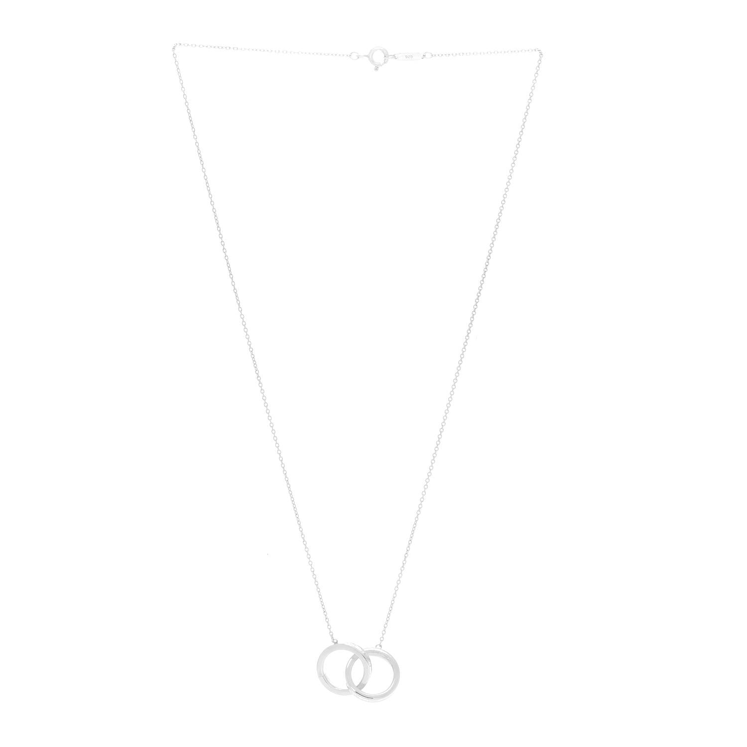 Tiffany Sterling Silver 1837 Interlocking Circles Pendant Necklace 3 of 5