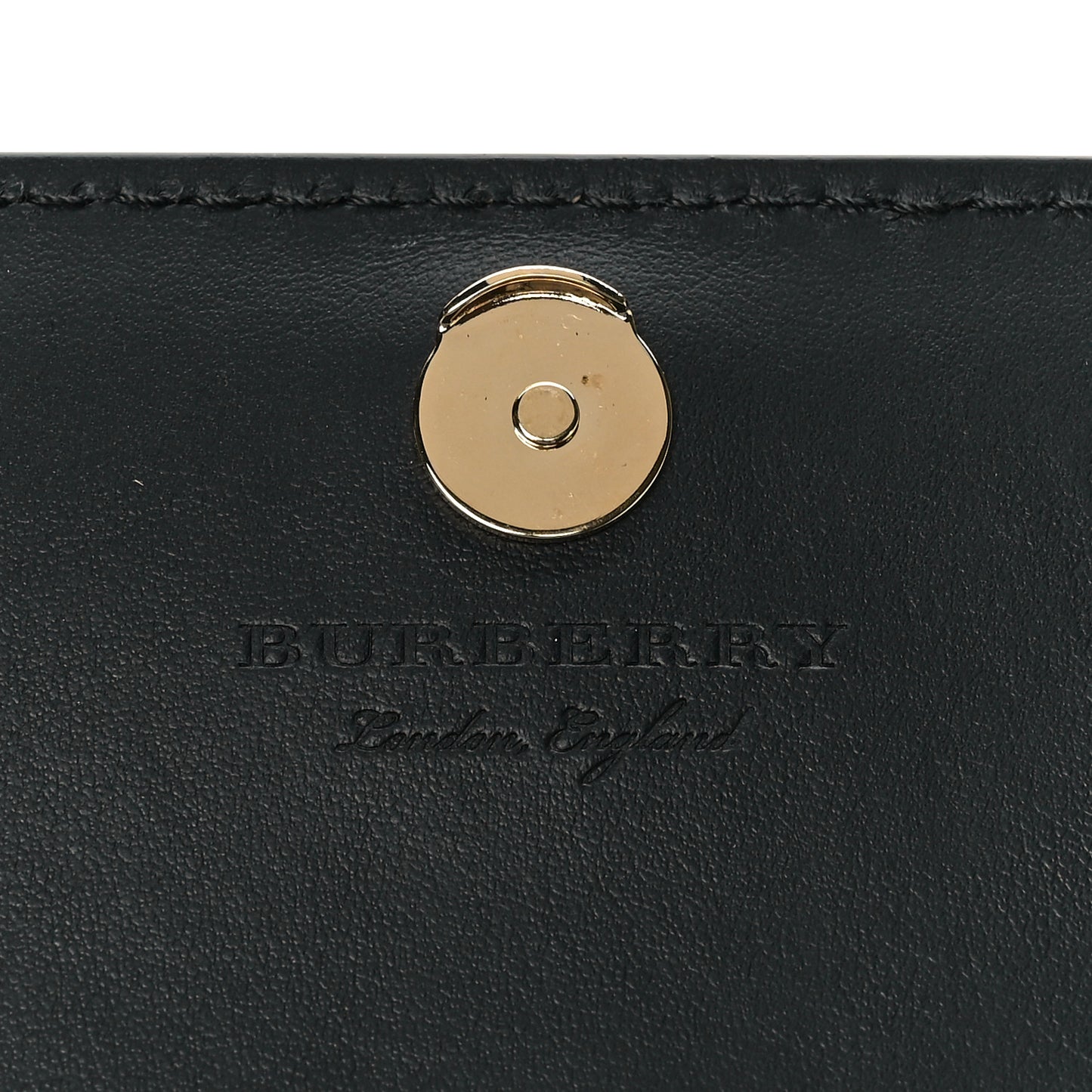 Grained Calfskin House Check Tartan Mix Hampshire Wallet On Chain Black