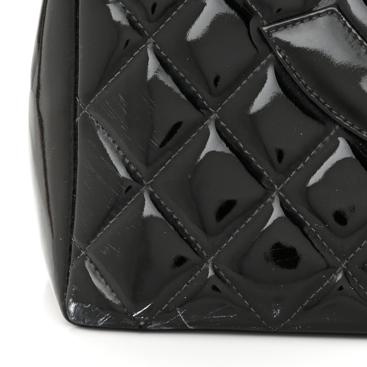 Patent Quilted Grand Shopping Tote GST Black
