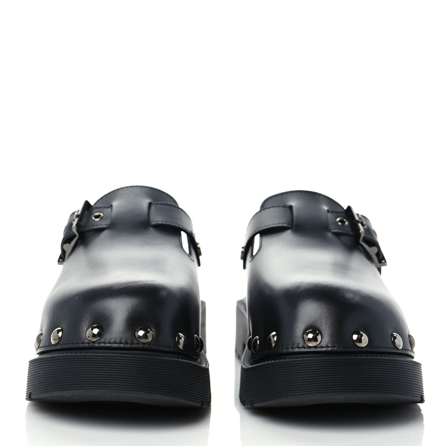 Calfskin Diorquake Buckled Lug Sole 15mm Clogs 36 Black