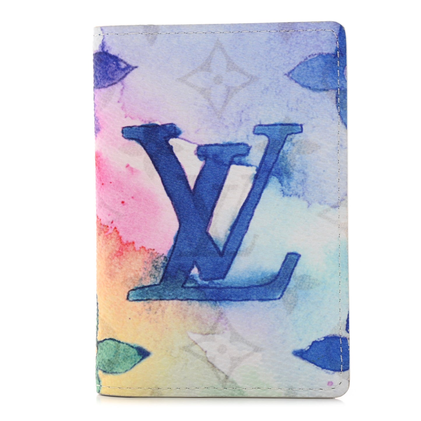 Monogram Watercolor Pocket Organizer NM Multicolor