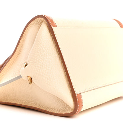 Salvatore Ferragamo Grained Calfskin Small Sofia Satchel White Brown 9 of 15