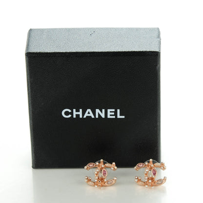 Chanel Crystal CC Earrings Pink 5 of 5