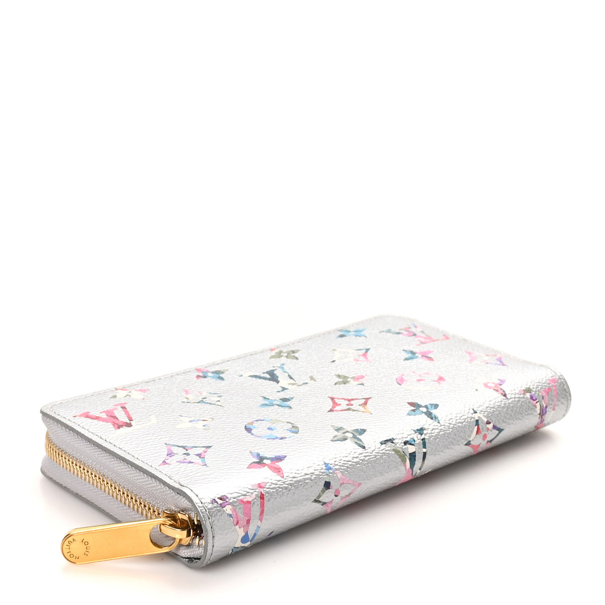 Louis Vuitton Metallic Monogram LV Garden Zippy Wallet Silver 3 of 8