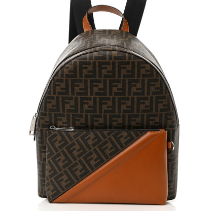 Fendi Glazed Fabric Vitello King FF 1974 Diagonal Pouch Pocket Backpack Tobacco Moro Cuoio 8 of 10