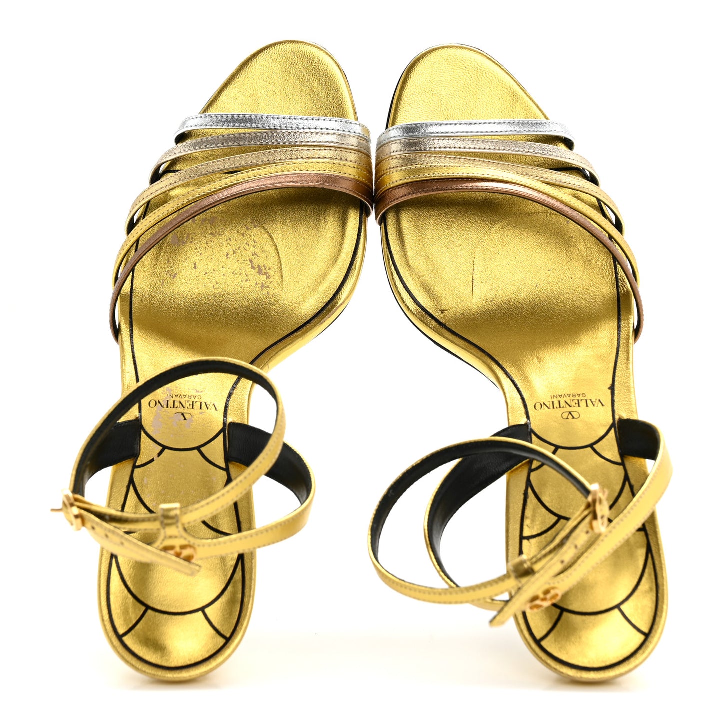 Laminated Nappa Crystal Ladycrush 85mm Sandals 39.5 Multicolor Silver